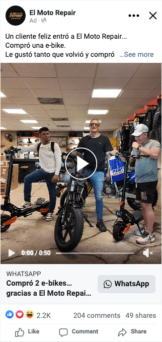 Miami electric scooter creative promoting new and used electric scooters